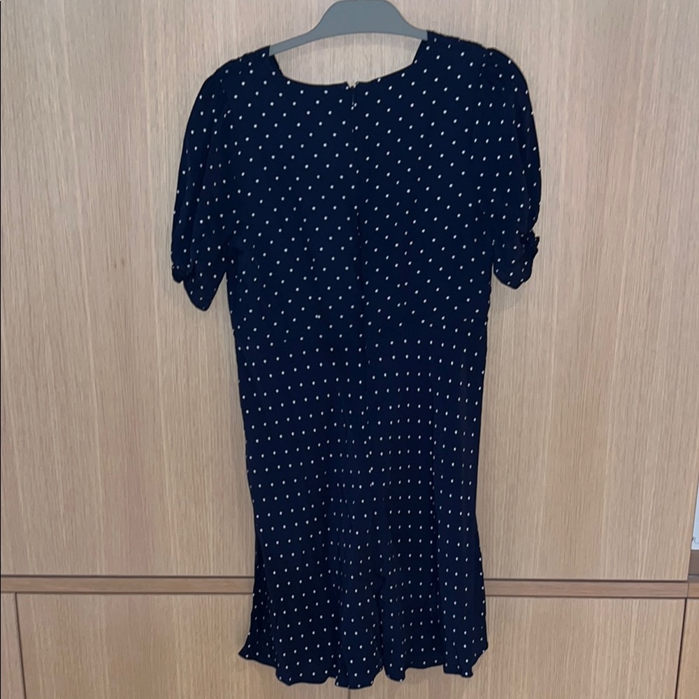 LOFT Blue Ruched Ruffled Midi Sundress - Picture 9 of 13